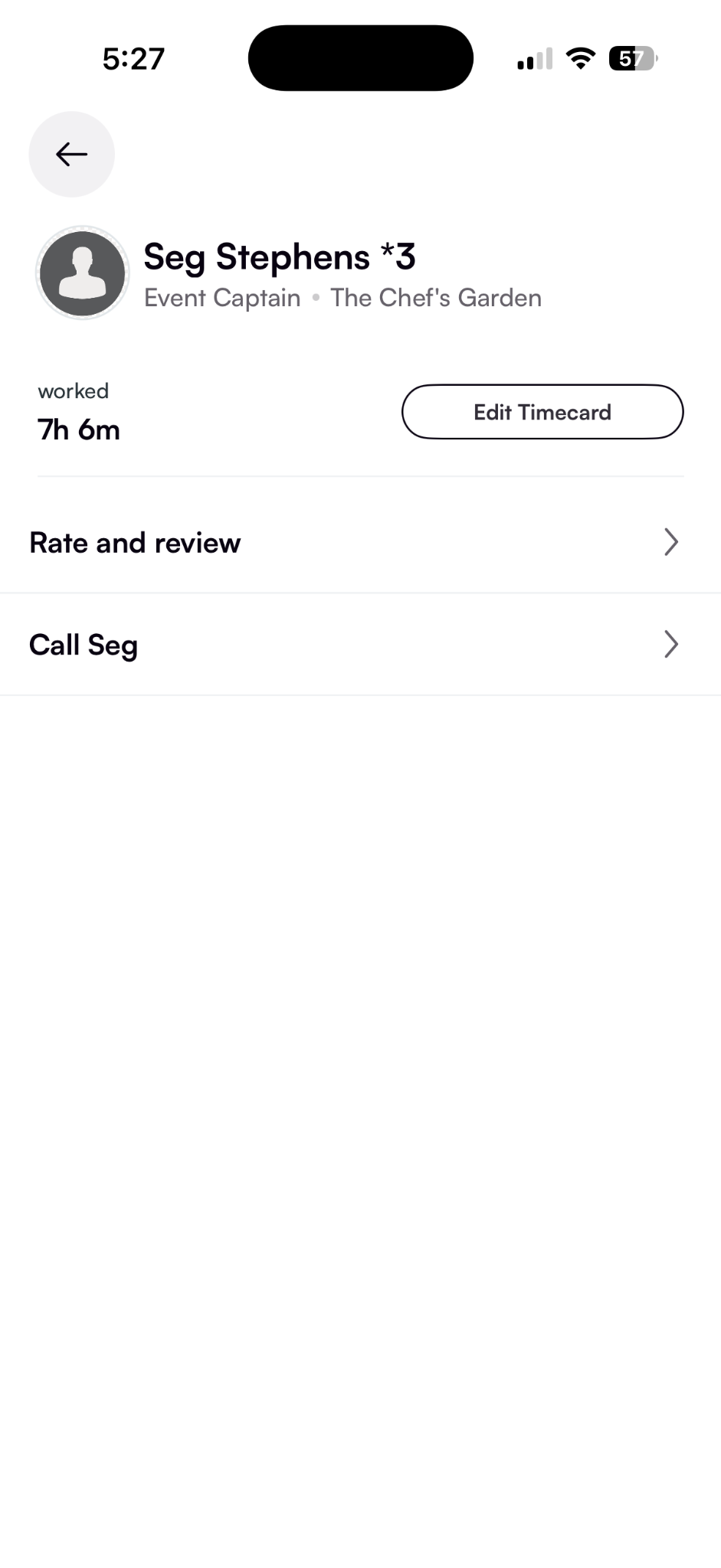 Nowsta Captain profile with the call option