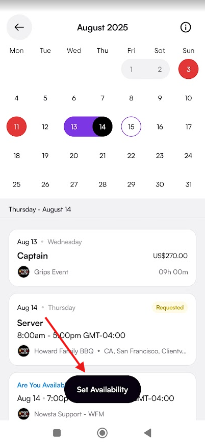 Nowsta: Open your calendar
