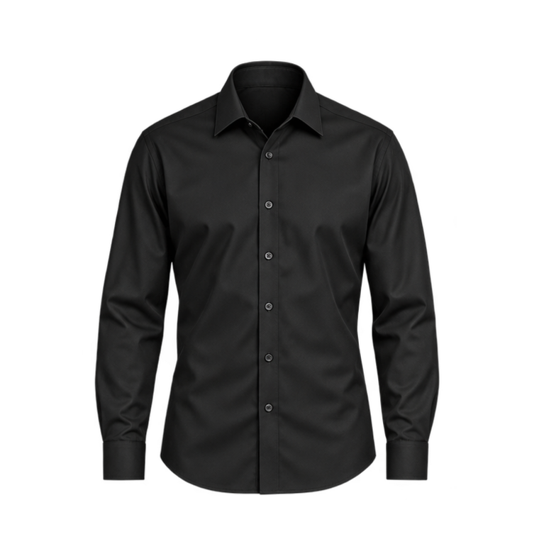 Approved black long-sleeve dress shirt